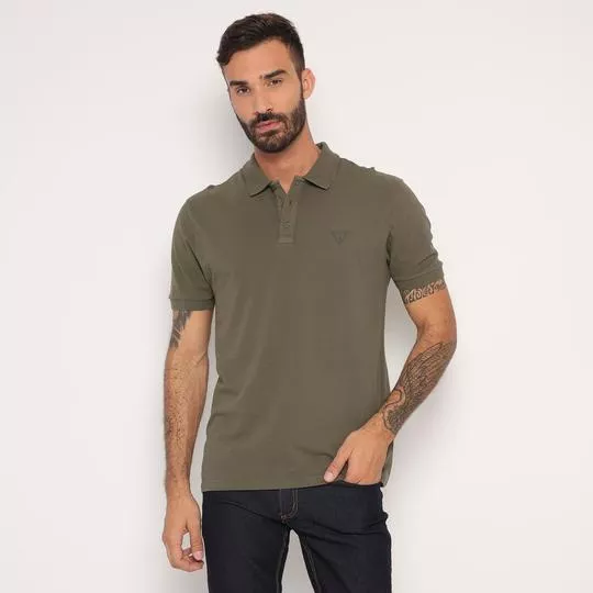 Polo Clássica Guess®- Verde Militar