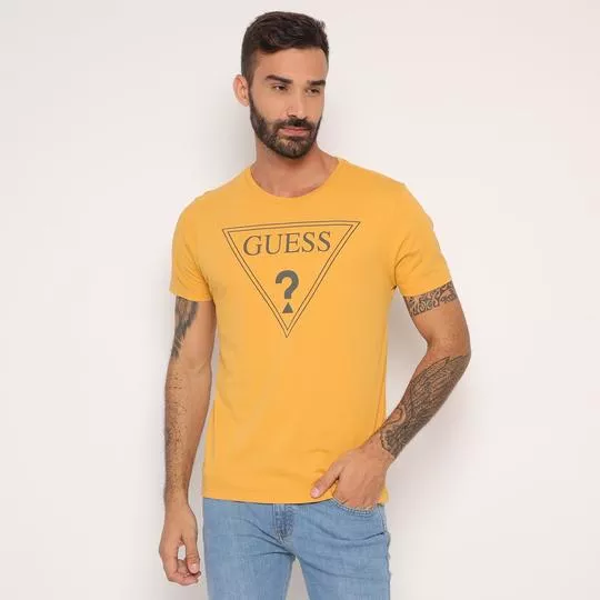 Camiseta Guess®- Amarelo Escuro & Cinza Escuro