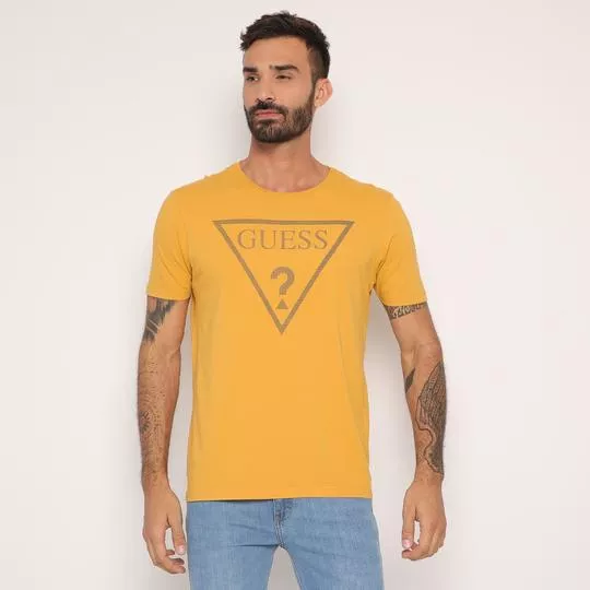 Camiseta Guess®- Amarelo Escuro & Cinza Escuro