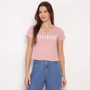 Blusa Guess® Com Recortes<BR>- Rosa Claro