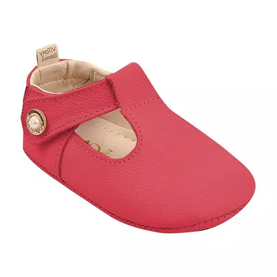 Sapato Boneca Em Couro- Vermelho