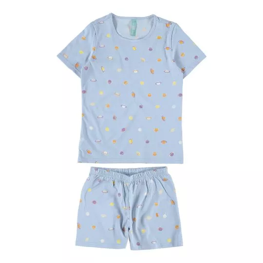 Pijama Planeta- Azul Claro & Amarelo- Malwee Infantil