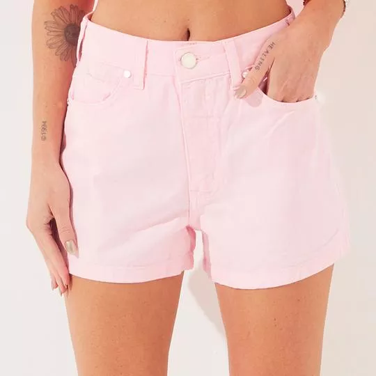 Short Com Bolsos- Rosa