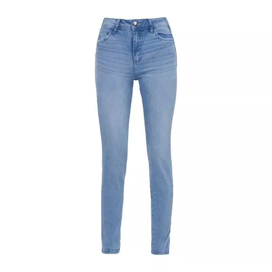 Calça Jeans Skinny Com Bolsos- Azul