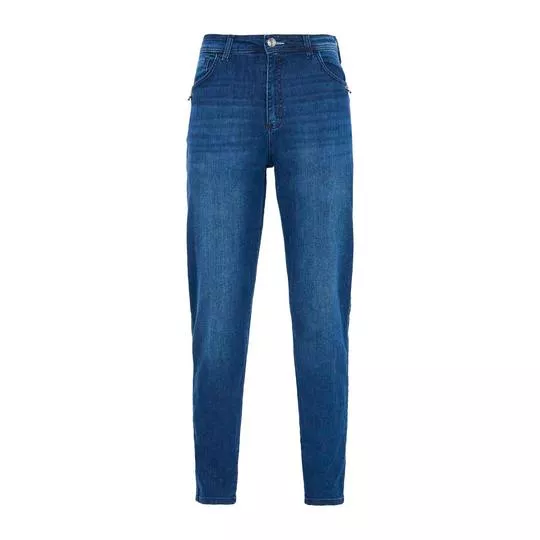 Calça Jeans Skinny Com Bolsos- Azul