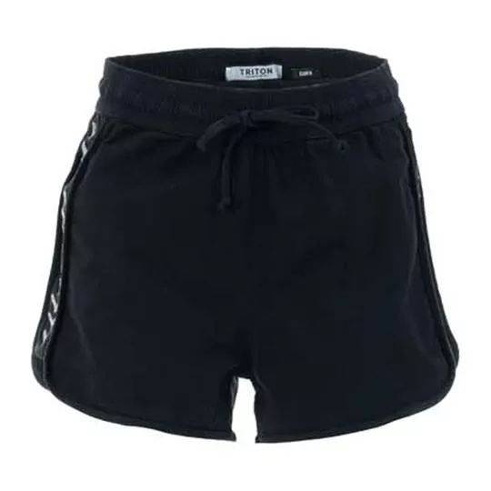 Short Com Amarração- Preto & Cinza