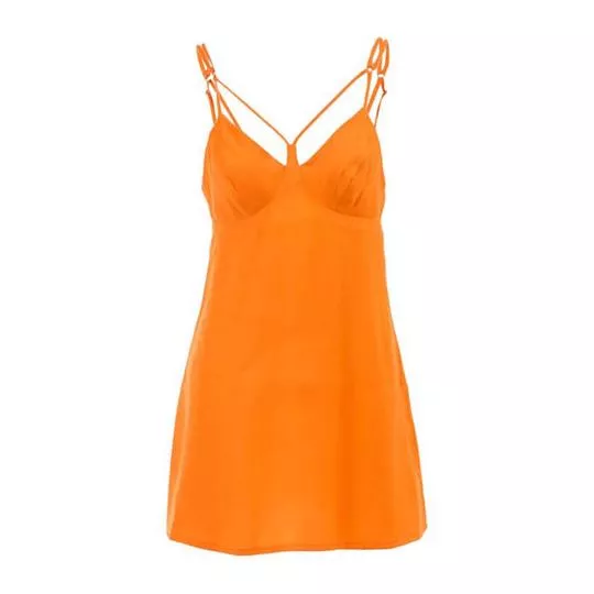 Vestido Com Recortes- Laranja