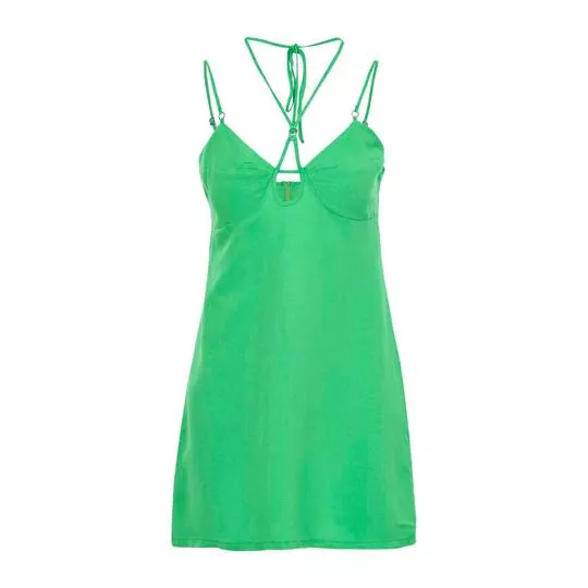 Vestido Com Recortes- Verde