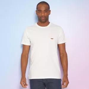 Camiseta Com Tag<BR>- Branca