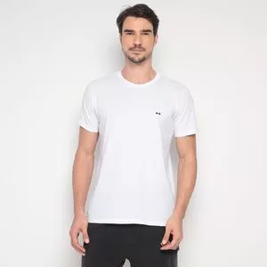 Camiseta Com Logo<BR>- Branca