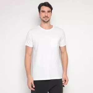 Camiseta Com Bolso<BR>- Branca