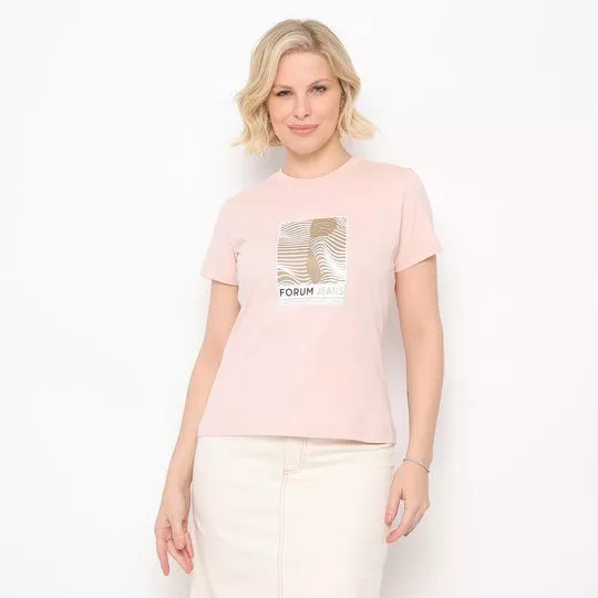 Camiseta Forum Jeans- Rosa Claro