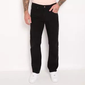 Calça Paul Slim Em Sarja<BR>- Preta