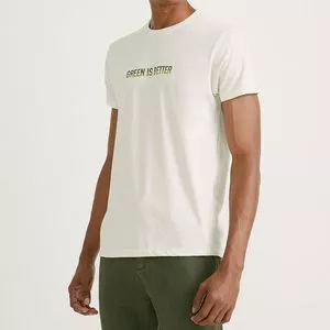 Camiseta Com Inscrição<BR>- Off White