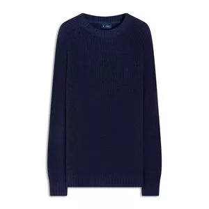 Suéter Em Tricô<BR>- Azul Marinho