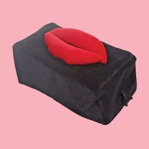 Porta-Lenços Funny Tissue Box<BR>- Preto & Vermelho<BR>- 14x23x14cm<BR>- Adão E Eva