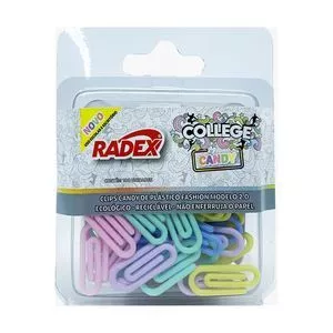 Kit De Clips College Candy<BR>- Colorido<BR>- 100 Unidades<BR>- RADEX