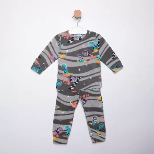 Pijama Dragões- Cinza Escuro- Pequena Mania
