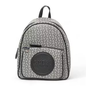 Mochila Logomania<BR>- Cinza Claro & Preta