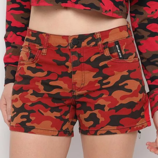 Short Camuflado- Vermelho & Preto