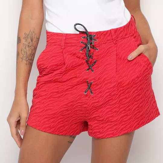 Short Texturizado- Vermelho