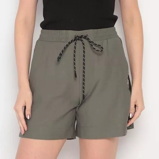 Short Com Bolsos- Verde Militar & Preto