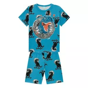 Pijama Dinossauros<BR>- Azul & Preto<BR>- Kyly