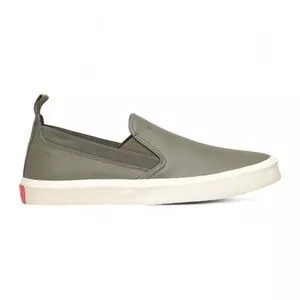 Slip On Com Recortes<BR>- Verde Militar