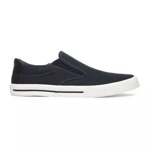 Slip On Com Recortes<BR>- Azul Marinho