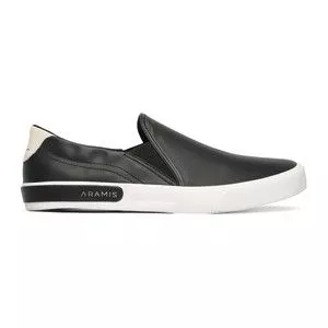 Slip On Com Recortes<BR>- Preto & Cinza