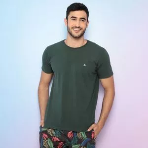 Camiseta Com Logo<BR>- Verde Escuro