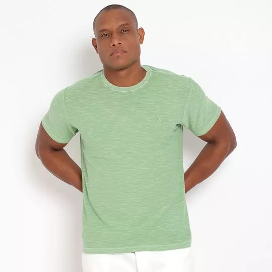 Camiseta Em Flamê- Verde Claro