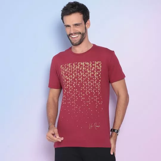 Camiseta Geométrica- Bordô & Dourada