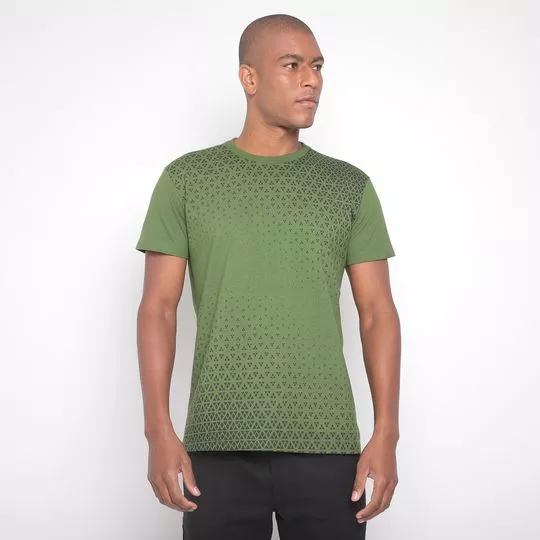 Camiseta Abstrata- Verde Militar