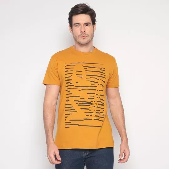 Camiseta Vip Reserva®- Amarelo Escuro & Marrom Escuro