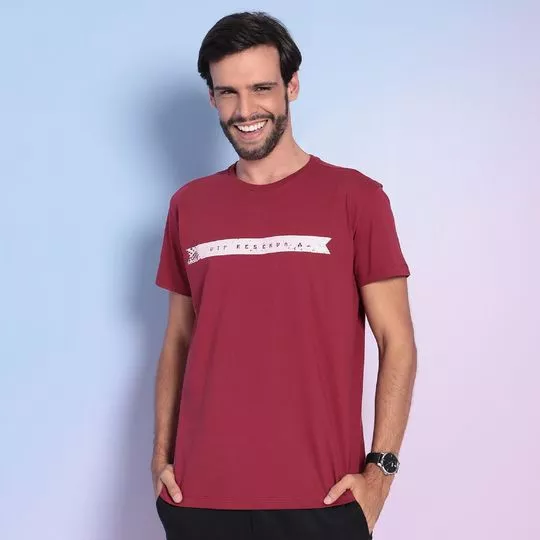 Camiseta Vip Reserva®- Vermelho Escuro & Off White