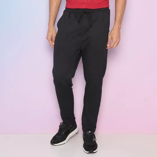 Calça Jogger Com Recortes- Preta