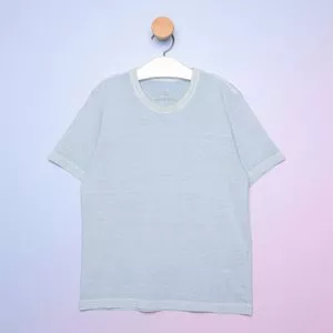 Camiseta Com Bordado<BR>- Azul Claro