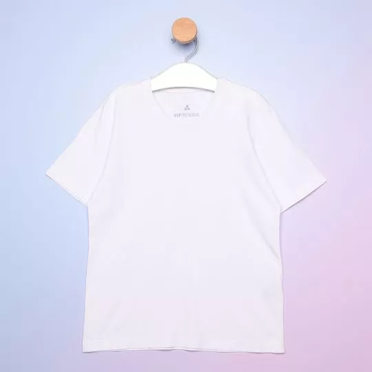 Camiseta Com Bordado- Branca