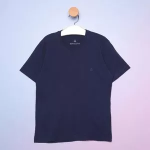 Camiseta Com Bordado<BR>- Azul Marinho