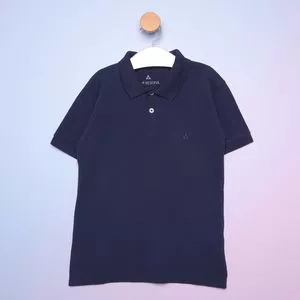 Polo Com Bordado<BR>- Azul Marinho