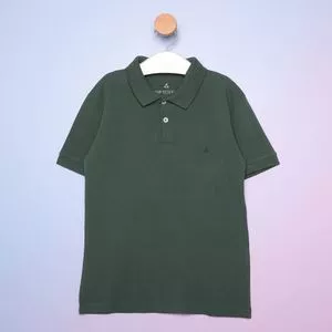 Polo Com Bordado<BR>- Verde Escuro