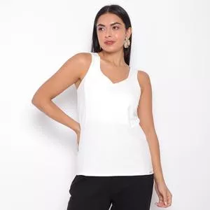 Blusa Com Linho<BR>- Off White<BR>- Mirasul