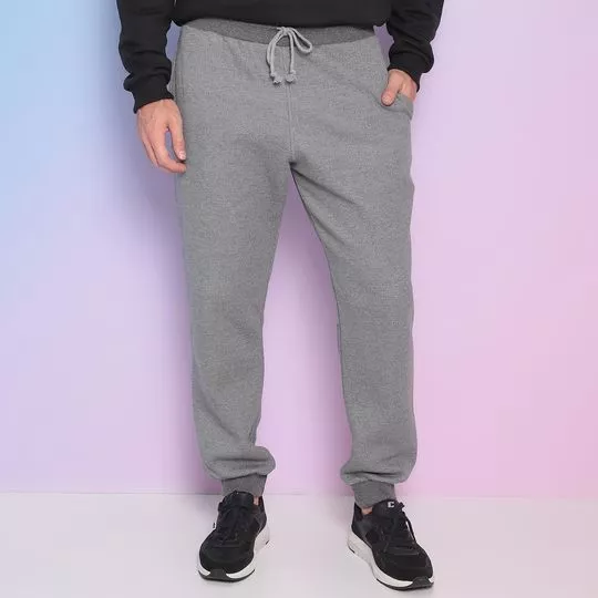 Calça Jogger Em Moletom Mescla- Cinza- Mirasul