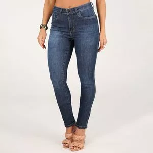 Calça Jeans Skinny Com Recortes<BR>- Azul Marinho<BR>- Zait Jeans