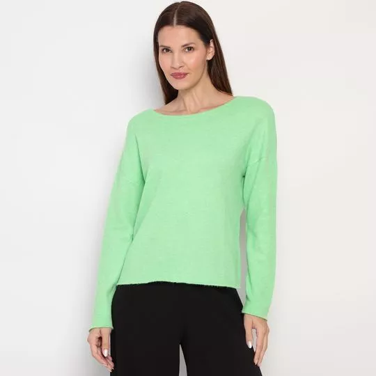 Blusa Em Tricô- Verde Claro