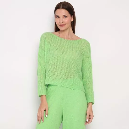 Blusa Em Tricô- Verde Limão