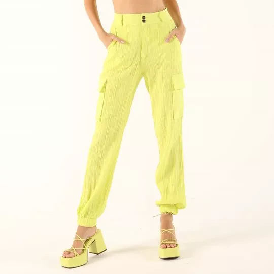 Calça Jogger Texturizada- Verde Claro