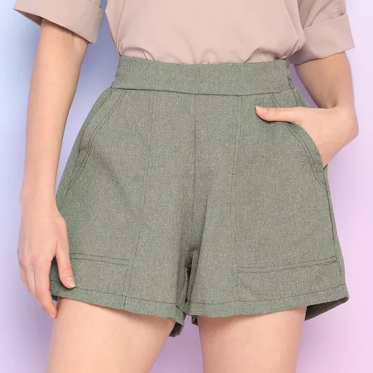 Short Com Bolsos- Verde Escuro