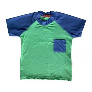 Camiseta Com Proteção UV<BR>- Verde & Azul